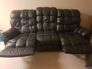 black leather like couch