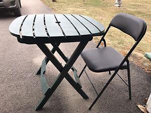 1 Plastic picnic table and 6 foldable chairs