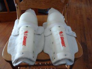 12" pair of Cooper shin pads (white)