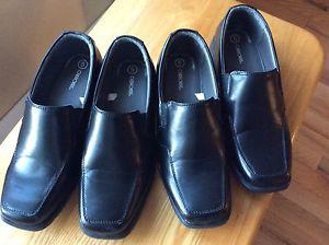 2 pair Boys Youth slip on dress shoes