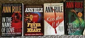 4 Ann Rule True Crime novels for sale