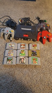 9 n64 games, controllers and a console Nintendo 64