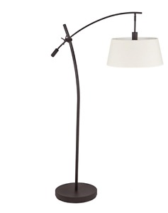Adjustable Metal Floor Lamp with Linen Shade