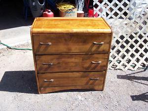 Antique Solid Wood 3 Drawer Dresser 32 by 16 and 33 Tall
