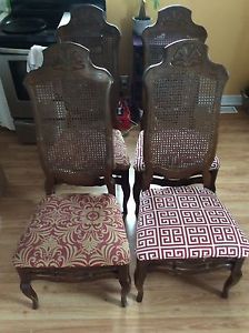 Antique Wicker Back Dining Chairs