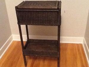 Antique wicker sewing box