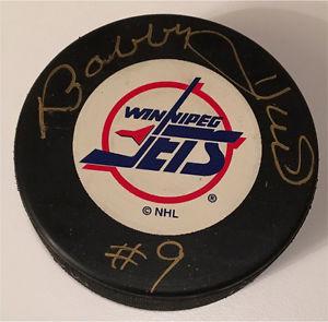 Bobby hull golden Jet Autographed puck wha