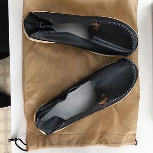 Brand new women's black leather loafers size 9