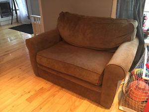 Brown Fabric Loveseat "Hide a Bed"