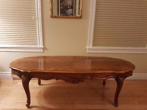 COFFEE TABLE WITH PECAN WOOD INLAY