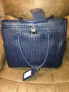 Cabrelli & Co. Pilar Croco 15" Rolling Laptop Bag, Dark Blue