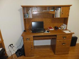 Computer desk and hutch - $199