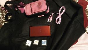 DS Lite with 3 games, charger, case and stylist