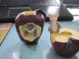  Gift Innov Mice Eating Apples Tapered Candle Holder