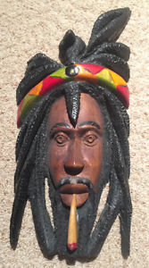 Hand carved Bob Marley mask from Jamaica