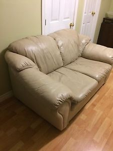 Leather loveseat