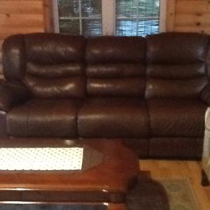 Leather sofa Double recliner