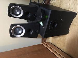 Logitec speaker system with small subwoofer