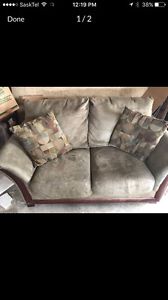 Loveseat with pillows & chair $100 Needs to go Wed