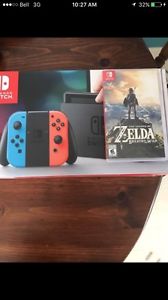 Nintendo switch with 2 games