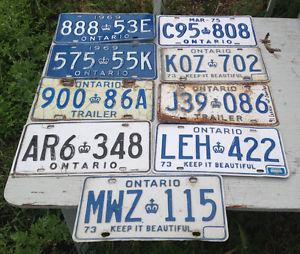  ONTARIO LICENSE PLATES