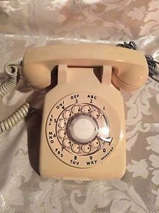 Rotary Dial Telephone, Beige, Works Great!