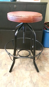 Rustic Leather Bar Stools