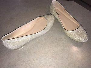 Size 10 Sparkly Champagne Flats from Spring