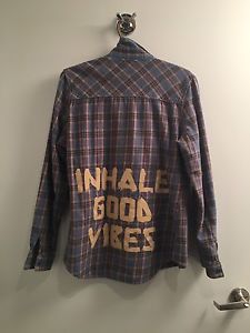 Tribe Kelley flannel shirt "Inhale Good Vibes"