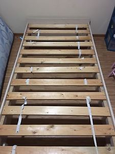 Twin wood bedframe with underneath storage