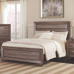 WASHED TAUPE FINISH WITH GRAYISH BROWN TONE QUEEN BED