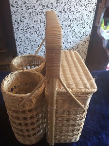 Wicker Crochet Knitting Basket