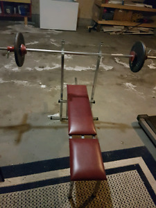 Work out banch with weights 60lbs