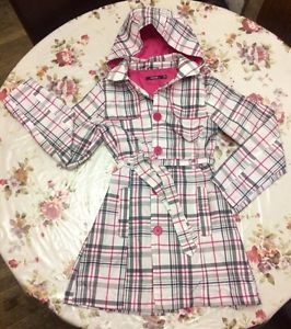 three-quarter length plaid dress coat