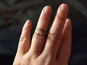 14kt wedding ring set in 14 kt gold size 6.