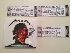 2 Metallica Hardwired Concert Floor Tickets