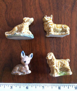 2 dogs and fawn figurine - made by Rose Tea