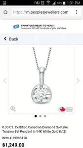 .30 carat Canadian diamond pendant