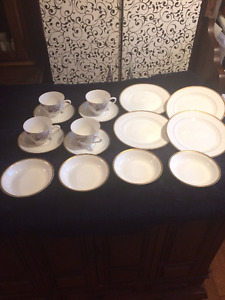 4 Piece Teacup and Nippon "The Mikado" Pattern Plate set