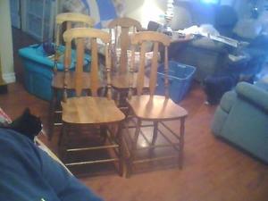 4 antique kitchen chairs