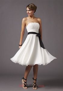 Black Knee Lenght Bridesmaid Dress
