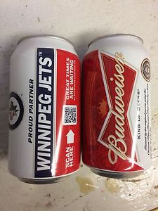 Budweiser winnipeg jets beer can
