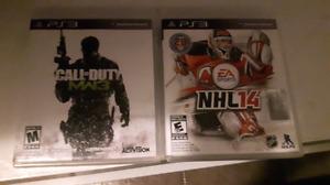 Call of duty MW3 and NHL  for PS3
