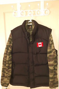 Canada Feather Down vest and 3 fleece sweaters