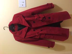 Eclipse red peacoat with belt - worn twice