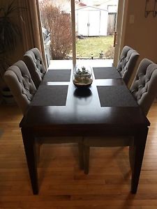 Espresso dining table (chairs not included)