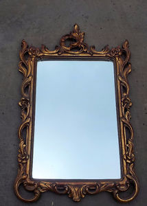 FRENCH PROVINCIAL VINTAGE ORNATE MIRROR - GOLD & BRONZE
