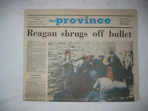 HISTORIC NEWSPAPERS-Pres. Reagan shot