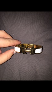 Hermes Enamel Gold Bracelet