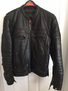 Hot Leather's, Mens Leather Motorcycle Jacket with Double